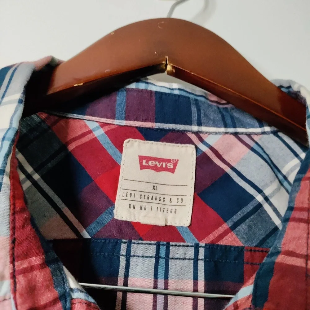 Levi's‎ Red Tab Plaid Western Classic Button-Up Preppy Long Sleeve Shirt Men XL